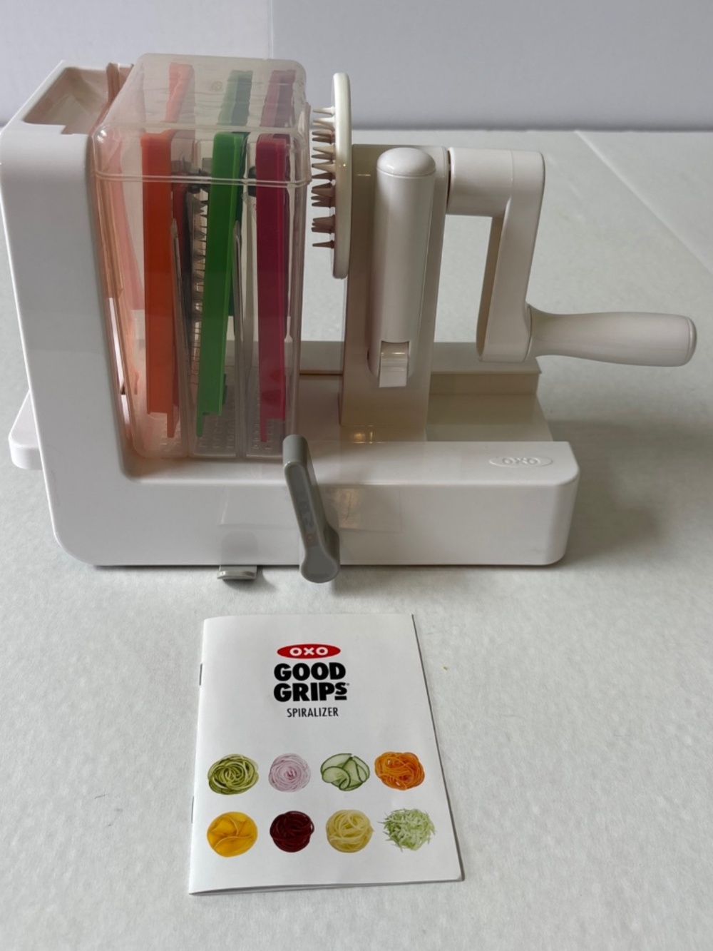 OXO Good Grips 3-Blade Tabletop Spiralizer w/ Suction Base-White-Used